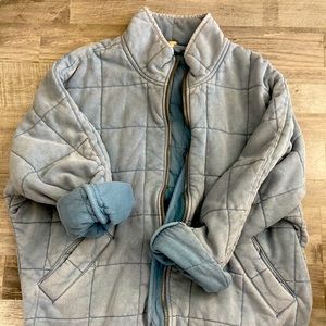 Free People Quilted Dolman jacket in Wavy Waters